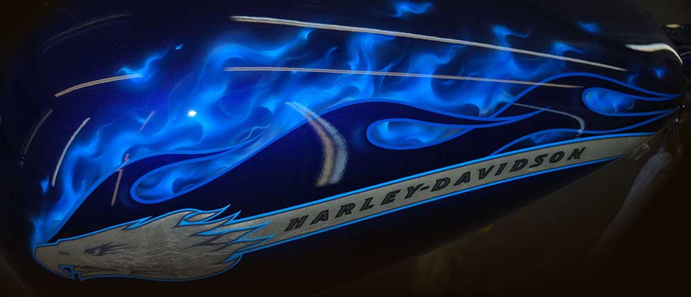 Harley Factory Custom Paint with added&nbsp;Fire