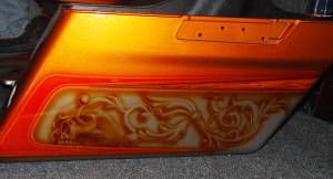 Wood Grain, Floral and Skulls